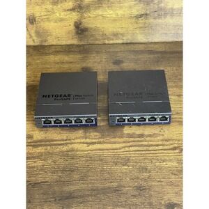 Netgear ProSafe GS105E 5-Port Gigabit Plus Switch Lot Of 2 (No power cable). C.1